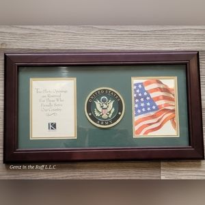 K&COMPANYLLC 🇺🇸 United States Army Double Picture Frame & Metal Army Plaque 🦅